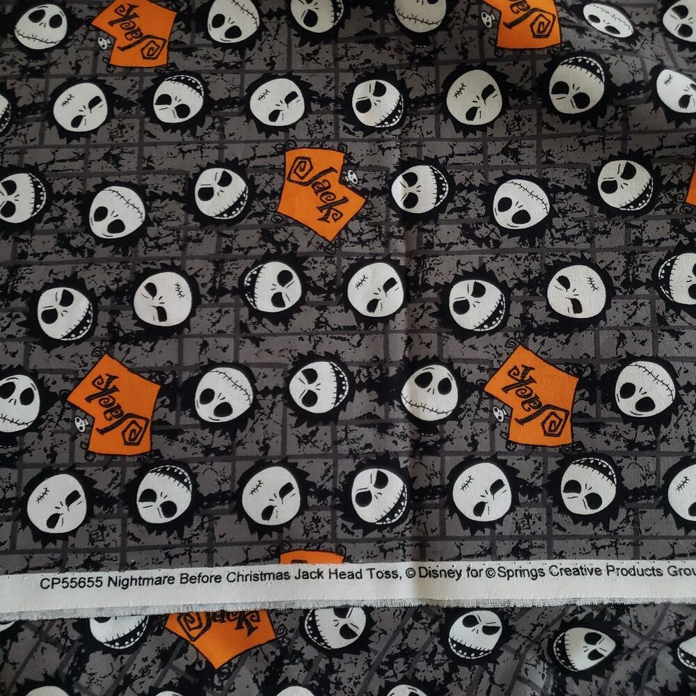 Disney Fabric 2 Yd Nightmare Before Christmas Jack Skellington X 44" Licensed
